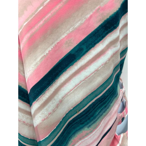 Bikini Lab Women's One Piece Swimsuit Size XXL V-Plunge Striped Thong Strappy - Picture 7 of 10